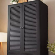 Armario ropero COZONY con 3 cajones y 2 puertas, clóset de madera moderno para dormitorio, armario de pie resistente de color blanco