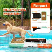 FBSPORT Rampa inflable para perros para barcos, plataforma flotante, rampa de agua y escalera para piscina y embarcaciones, escalera de natación de EVA antideslizante para perros de hasta 100 kg, acceso seguro y fácil