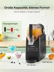 Máquina de granizados FOHERE, máquina de granizados de 2,6 L para el hogar, granizadora con autolimpieza, sin cubitos de hielo y 5 programas inteligentes, para granizados, cócteles helados, frappé, margaritas y batidos