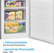 Congelador Bomann® 87 L | Congelador pequeño con rango de temperatura ≤ -18 °C | 3 cajones | Congelador con bisagra de puerta reversible | Congelador pequeño GS 7253 blanco