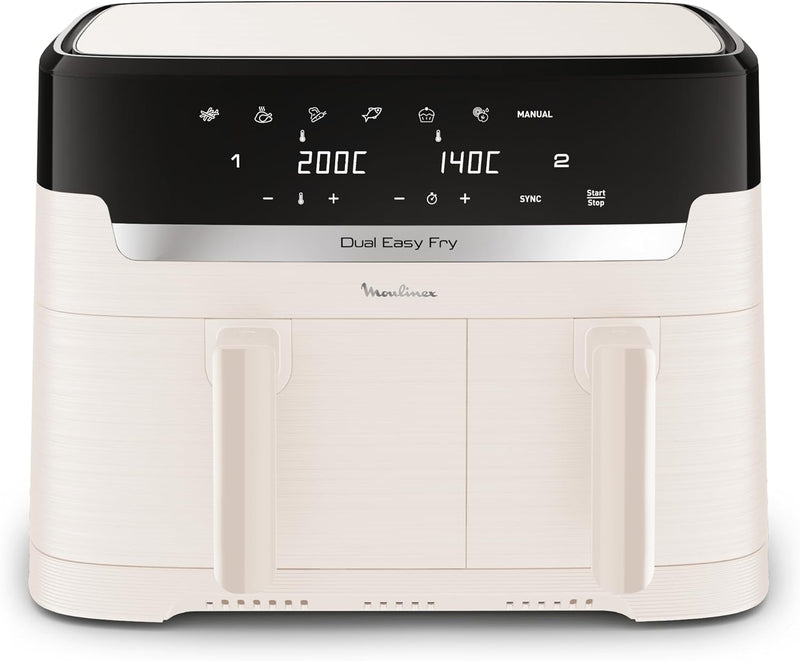 Moulinex Easy Fry Collection Ivoire, 8L, hasta 8 personas, 6 programas intuitivos, freidora de aire, comida completa, sincronización, ahorro de energía, aplicación dedicada, EZ901AF0