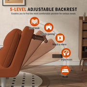 Sillón convertible individual, sofá cama, sillón cama plegable 3 en 1 para espacios pequeños, respaldo de 5 niveles, con cojín, apoyabrazos y patas de metal, C, ancho 65 cm