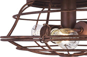 Ventilador de Techo para Interiores Barnett de 122 cm de Westinghouse Lighting 7220540 en Madera Natural, Kit de Iluminación LED Regulable con Pantalla de Jaula, Control Remoto Incluido