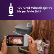 Vigilabebés con vídeo conectado PHILIPS Avent con Wi-Fi, cámara HD de alta calidad, visión nocturna por infrarrojos, detección de llanto, función de comunicación bidireccional, 12 horas de duración de la batería en modo Eco, modelo SCD951/26
