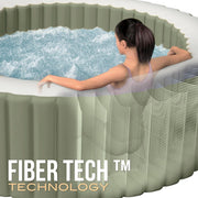 Set de spa inflable redondo Intex para 6 personas, color verde oliva, 28428NP (inflado 216 cm x 71 cm)