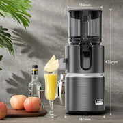 Extractor de zumos Anybear 350W, licuadora de prensado en frío, boca de alimentación de 124 mm, tecnología de doble triturado, libre de BPA, Tritan, alto rendimiento de zumo