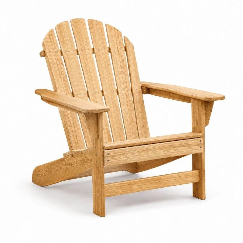Silla Adirondack de roble natural