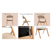 Sillas de comedor plegables y apilables de madera con asientos acolchados (juego de 4)