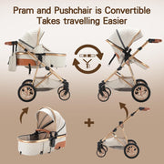 Cochecito 3 en 1 Gcarebb, silla de paseo con portabebés, cochecito completo con altura ajustable, cochecito combinado con marco de aluminio para recién nacidos de 0 a 4 años