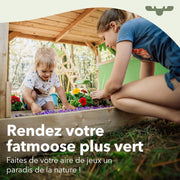 FATMOOSE Columpio JollyJack - Doble con tobogán verde manzana y anexo para trepar, de madera para niños en el jardín