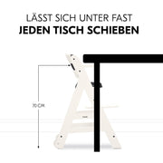Hauck Trona Beta+ Newborn Set Eco Bouncer - Trona de madera evolutiva para bebés desde el nacimiento, incluye accesorio para recién nacidos, cojín de asiento y bandeja - Gris oscuro