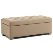 Banco de almacenamiento de terciopelo beige