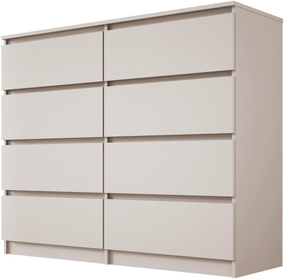 Cómoda 3E 3xE living.com grande de 8 cajones – Cachemira, 120 x 102 x 39 cm – Solución de almacenamiento elegante