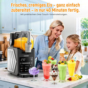 Máquina de granizados: máquina de helados y granizados de 2,5 L para el hogar, con pantalla LED, 6 programas preestablecidos para helados, frappés, batidos y limpieza automática (negro)