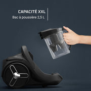 Aspiradora sin bolsa Rowenta Silence Force Cyclonic, aspiradora de trineo, potente, silenciosa, elegante, capacidad de 2,5 L, con accesorios, fabricada en Francia RO7230EA, gris/naranja