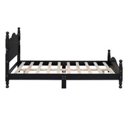 Base de cama de madera tamaño Queen Whisen, base de plataforma con soporte de listones de madera