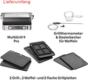 Braun MultiGrill 9 Pro CG 9167, parrilla de contacto con placas de grill, plancha y gofrera, y termómetro, posiciones de cocción: contacto, barbacoa, horno, placas aptas para lavavajillas, función Boost hasta 265°