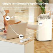 Aire acondicionado portátil Comfee Easy Cool 2.0, 7000 BTU 2,0kW, refrigeración, ventilación y deshumidificación, tamaño de habitación hasta 68m³ (25㎡), control por APP/Alexa/Google Home/IFTTT, aire acondicionado móvil con manguera de escape