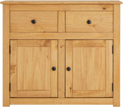 Cómoda Cancun de estilo rústico de CARO-Möbel en madera de pino maciza, aparador moderno con 2 cajones y puertas, cómoda con superficie teñida y encerada