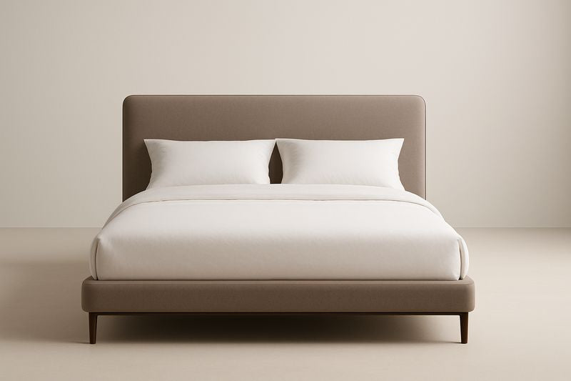 Cama doble de tela de poliéster 200x160x100 cm beige