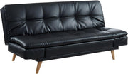Sofá cama extensible de 3 plazas Zarina de Vente-unique, piel sintética, negro