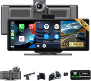 SCUMAXCON 10,26 Pulgadas CarPlay Inalámbrico Android Auto Pantalla Táctil IPS Airplay Cámara de Reversa 4K 1080P Navegación GPS Bluetooth FM Consola Central Reproductor Multimedia Altavoz Integrado