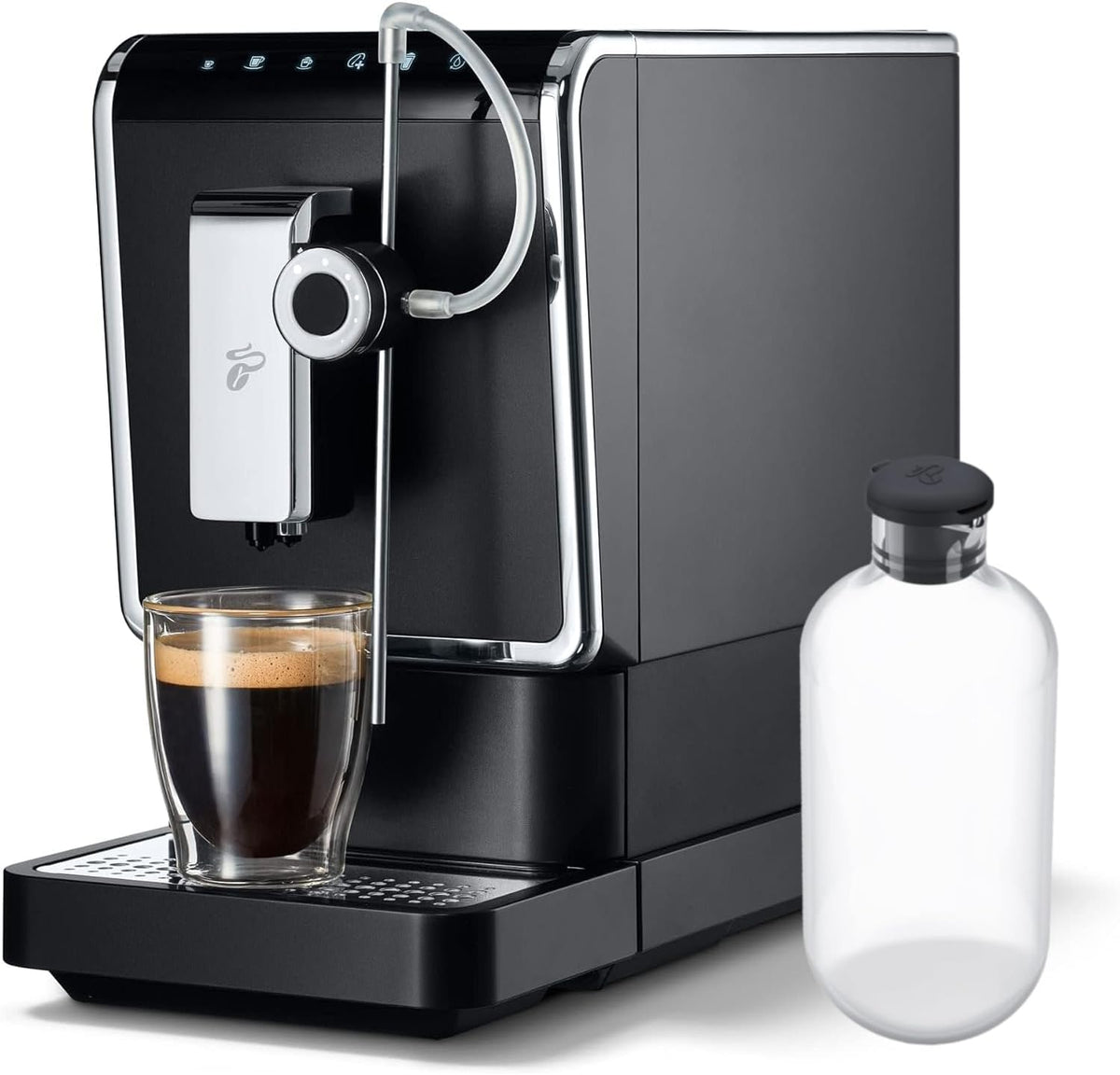 Cafetera automática Tchibo Esperto Pro con función One Touch para Caffè Crema, espresso y especialidades de café con leche, antracita