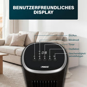 Ventilador de pie Princess – Diseño elegante – 50 W – Potente, silencioso, bajo consumo – Altura: 101,5 cm – Oscilante – 4 modos – 12 niveles de velocidad – 352390
