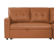 Sofá seccional reversible convertible con cama extraíble, chaise longue con almacenamiento oculto y patas duraderas
