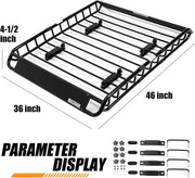 MAXXHAUL 70115 Portaequipajes de acero para SUV y camionetas, 116,8 x 91,4 x 11,4 cm, capacidad de carga 68 kg, negro