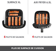 Moulinex Easy Fry XL Surface & Pizza 4L, Freidora de aire, Superficie de cocción muy grande, Compacta, Ventana de visualización, Negro, AL4018F0