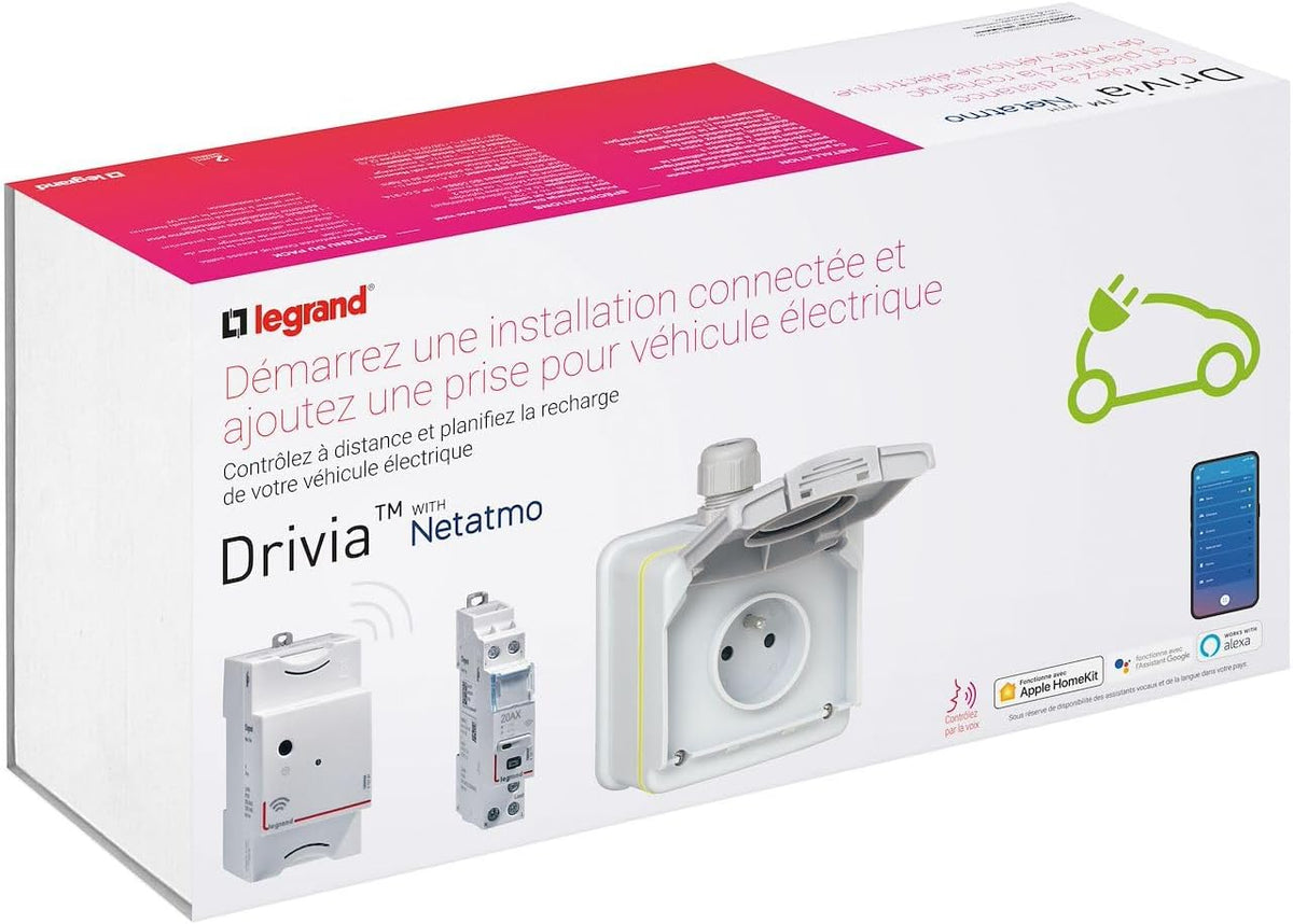 LEGRAND - Pack toma Green'up Access para carga de vehículo eléctrico + módulo conectado, carga acelerada x2, control mediante smartphone o asistente de voz, instalación sencilla