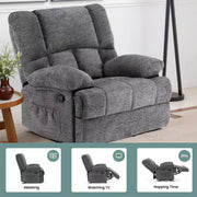 Sillón reclinable mecedor extragrande MAYEERTY Limestone para sala de estar de adultos