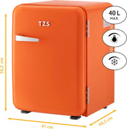 Mininevera silenciosa TZS First Austria | Diseño retro | Capacidad de refrigeración ajustable | Manilla de puerta | Sistema de refrigeración termoeléctrico | 40L | crema