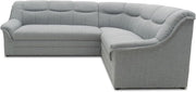 Colección DOMO. Sofá rinconera Berlín, sofá en L atemporal, 3 plazas a la izquierda con función cama y acolchado de muelles, sofá en forma de L, 205 x 250 x 89 cm, plateado