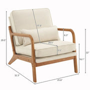 Sillón decorativo tapizado de estilo moderno de mediados de siglo