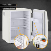 Mininevera silenciosa TZS First Austria | Diseño retro | Capacidad de refrigeración ajustable | Manilla de puerta | Sistema de refrigeración termoeléctrico | 40L | crema