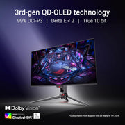 Monitor Gaming ASUS ROG Swift OLED PG32UCDM ― 32 pulgadas, panel QD-OLED 4K (3840 x 2160), 240 Hz, 0,03 ms (GTG), compatible con G-Sync®, disipador térmico personalizado, 99% DCI-P3, 90 W Type-C®