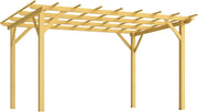 Pérgola de jardín exterior Outsunny 3 x 4 m, pérgola corredera retráctil, pérgola de madera, cenador para plantas trepadoras, flores, rosas, pérgola para terraza, patio, madera natural