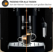 Cafetera superautomática EA810870 1,8L 1450W con boquilla de espuma de leche, función para 2 tazas y sistema Thermoblock