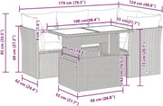 vidaXL Conjunto de sofás de jardín de 5 piezas con cojines, polirratán gris claro, conjunto de sofás de exterior, conjunto de sofás de exterior, set de salón de jardín, conjunto de sofás de jardín