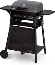 EndersGasgrill Urban II Pro, parrilla de mesa, función de asado, cocción y horneado, 2 quemadores de acero inoxidable, con termómetro para parrilla, parrilla para balcón y camping, carcasa de aluminio fundido, rejilla de hierro fundido, #2062