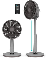 Ventilador de pie silencioso Duux Whisper 2 - Motor CC eficiente con 26 velocidades - Ventilador de altura regulable (73-95 cm) - Oscilación horizontal y vertical - Blanco