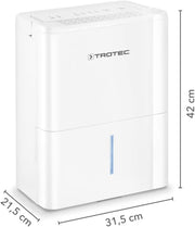 TROTEC Deshumidificador TTK 32 E Adecuado para superficies de hasta 15 m² o 37 m³ Capacidad de deshumidificación 14 L/día