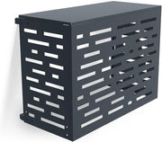 Cubierta para Aire Acondicionado Exterior Amaro Arlberg Talla S - 90 x 68 x 60 cm – Acero Gris Antracita con Diseño de Líneas – Protección Sólida, Elegante y Duradera para Unidad Exterior de Bomba de Calor