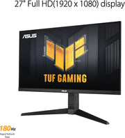 ASUS TUF Gaming VG279QL3A – Monitor Gaming eSports de 27" Full HD (1920x1080, 180Hz, Fast IPS, ELMB, 1ms GTG, FreeSync Premium, compatible con G-Sync, 99% sRGB, ajuste de altura)