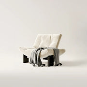Sillón decorativo de chenilla sin brazos, tapizado, negro contemporáneo