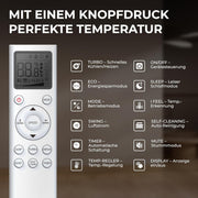 Aire acondicionado split Kältebringer A+++ R290 12000 BTU (3,7 kW) - con función de calefacción, WiFi y App, hasta 60 m², muy silencioso, tubería de cobre de 5 m, refrigerante R290, material de montaje, soporte de pared
