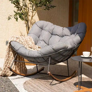 Mecedora gigante para patio, silla tipo huevo estilo libre para interior y exterior con cojín tapizado, silla moderna para jardín, patio trasero