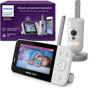 Vigilabebés con vídeo conectado PHILIPS Avent con Wi-Fi, cámara HD de alta calidad, visión nocturna por infrarrojos, detección de llanto, función de comunicación bidireccional, 12 horas de duración de la batería en modo Eco, modelo SCD951/26